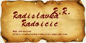 Radislavka Radoičić vizit kartica